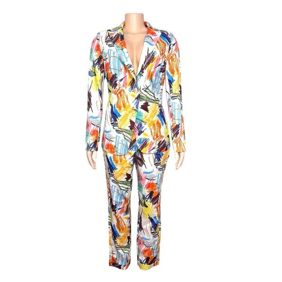 L’atiste By Amy Life Is Art Women’s Color Splash Blazer And Trouser Set Size M - Picture 3 of 11